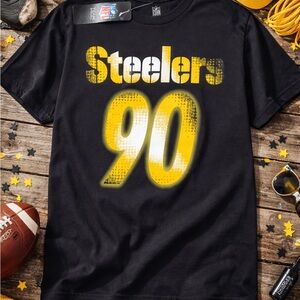 NFL Pittsburgh Steelers TJ Watt #90 Youth T-Shirt NWT Black Football Tee